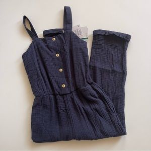 Dark Blue Cotton Jumpsuit Size (7) 7-8Y